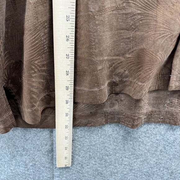 Tommy Bahama Shirt Men XL Brown Button Down Reverse Dress Silk Pocket Camp Palms - Picture 5 of 9